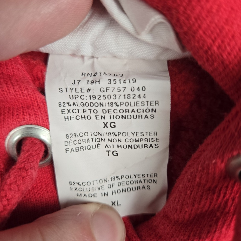 Champion Hooded Sweat Shirt Reverse Weave Womens 2X Large Red Vintage 90s Y2K - Picture 6 of 8